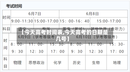 【今天高考时间表,今天高考的日期是几号】