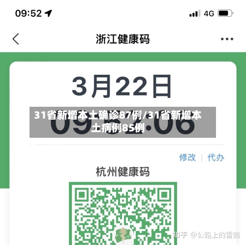 31省新增本土确诊87例/31省新增本土病例85例