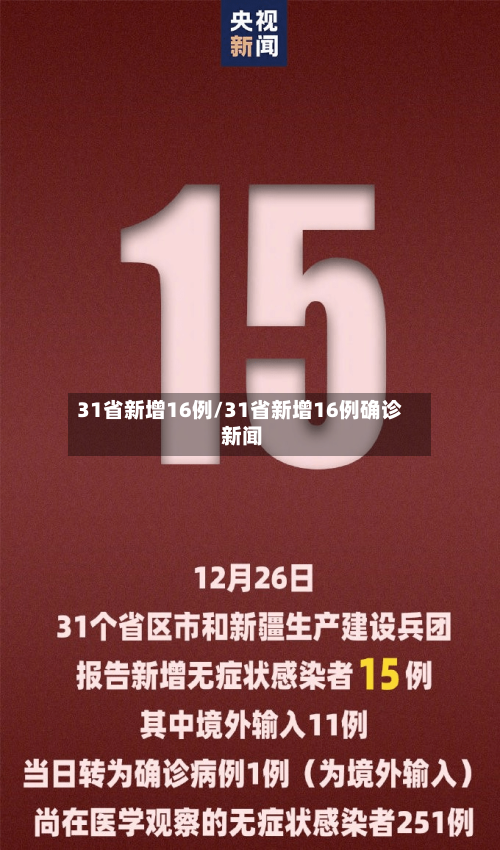 31省新增16例/31省新增16例确诊 新闻