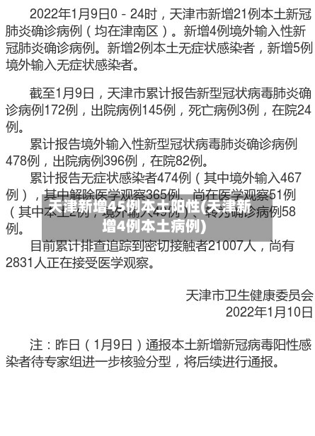 天津新增45例本土阳性(天津新增4例本土病例)