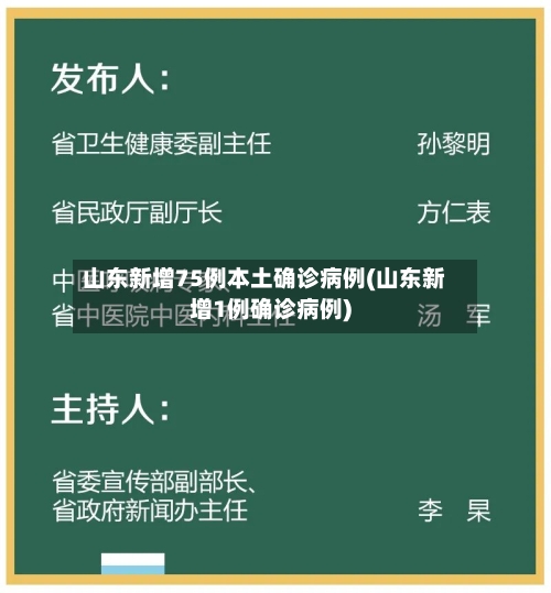 山东新增75例本土确诊病例(山东新增1例确诊病例)