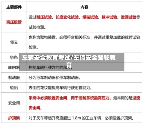 车辆安全教育考试/车辆安全驾驶教育