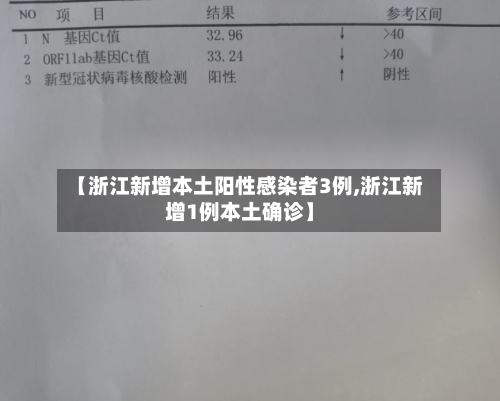 【浙江新增本土阳性感染者3例,浙江新增1例本土确诊】