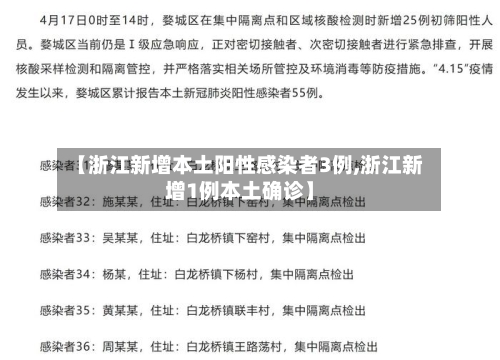 【浙江新增本土阳性感染者3例,浙江新增1例本土确诊】-第2张图片
