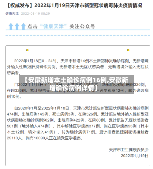 【安徽新增本土确诊病例16例,安徽新增确诊病例详情】-第2张图片