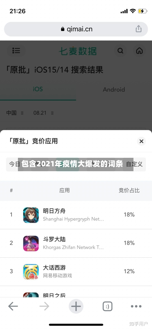 包含2021年疫情大爆发的词条