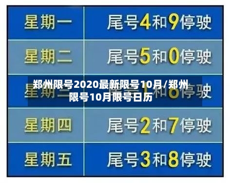 郑州限号2020最新限号10月/郑州限号10月限号日历
