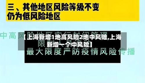 【上海新增1地高风险2地中风险,上海新增一个中风险】-第2张图片